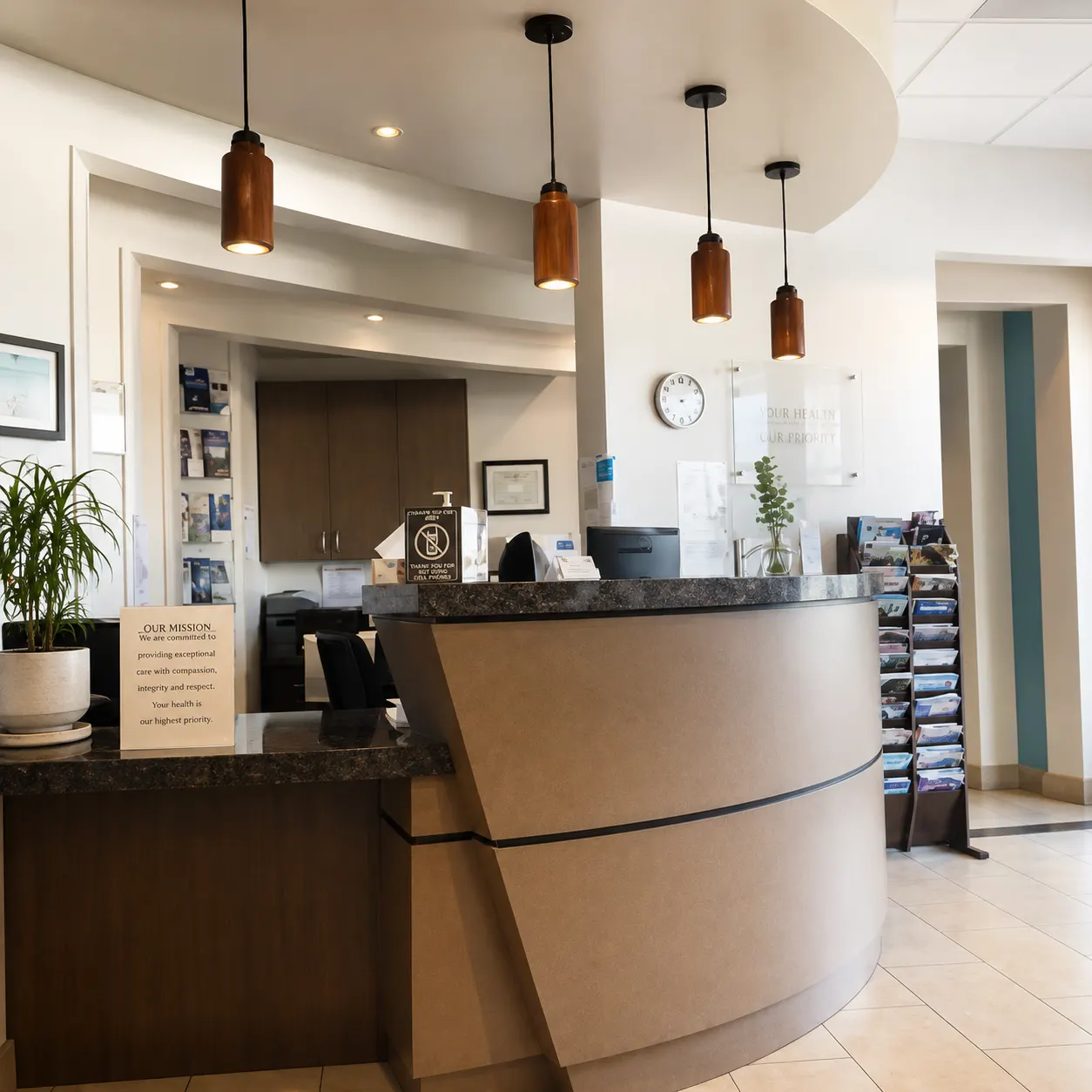 Reception desk at a BioHealth Pain Management office